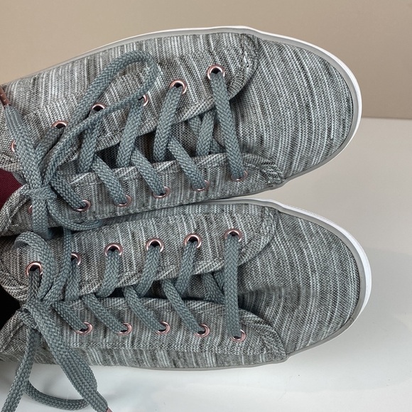 Keds Triple Kick Heathered Stripe Knit Light Grey Platform Sneakers Size 10 - Picture 15 of 16